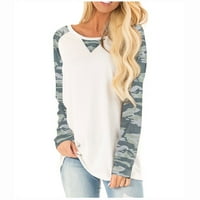 Ženska modna odjeća Y2K duksevi za majicu Jumper Tops Print Dugi rukav bluzni za odmor Works Tops Beach Bluza Prozračivo pulover udobne vrhove uloga