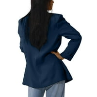 Homchy kaput za žene, žene čvrste otvorene prednje džepove Cardigan Formalno odijelo za bluze s dugim