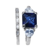 Prstenje za žene Ring Bright Stone nakit okrugli nakit Moda za žene Ring cirkon plave zaručeni prstenovi