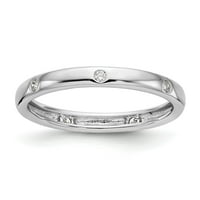 14k bijelo zlato okruglo Dijamant Eternity Wedding Band Bezel Postavite godišnjicu Veličina prstena