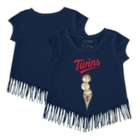 Djevojke Toddler Tiny Turpap Navy Minnesota Twins Triple Scoop Fringe majica