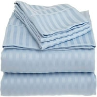 Broj nit Egipatski pamuk 4-komadni krevet za krevet postavljen duboka džepna veličina puna XL boja nebeska plava pruga
