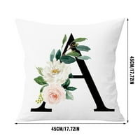 Pjewawe Backing Jastuk navlake Abeceda Dekorativni jastuci ABC slovo Cvijeće Jastuk pokriva kvadratni