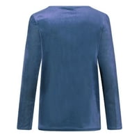 Olintn Clearence Crew majice Bluza za žene za žene Moda Žene Velvet Pulover Pulover Puno boje dugih
