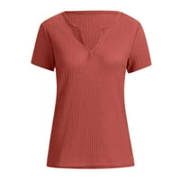 Žene ljetna modna bluza u boji V izrez kratki rukav Tunik Top labavo Fit Thirt Watermelon crvena s