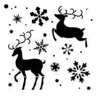 Stencel za jelena Studior Elegantni božićni uzorak umjetnost - Srednja za višekratna obrada, kreda, kreda, mješovita medija za izradu, DIY Domaći dekor - STCL997_2