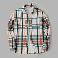 Kaputi od jakne od pletene košulje za muškarce jeseni ležerni otisnuti gumb-up majica s dugim rukavima
