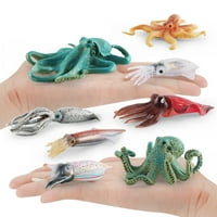 Temacd morska životinjska model minijaturna simulirana hobotnica lignje belemni figurine rano učenje