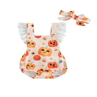 Dojenčad Halloween Romper Odjeća novorođenčadi bez rukava bez rukava Onesie BodySuit s odjećom za glavu