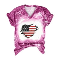 SDJMA 4. srpnja Majica Ženska američka košulja za zastave Stripses Kratki rukav USA Dan nezavisnosti