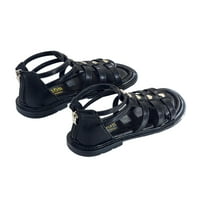 Gomelly Girls casual cipele gležnjače ravne sandale ljetne ljetne gladijatorske sandale modna djeca djeca crna 1y