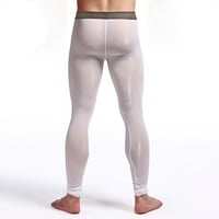 MENS kompresijski osnovni sloj teretane Sportske hlače gamaše vježbanje trke dno bijeli xl