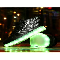 Kids tenisice Sportski treneri LED lampica za trčanje cipela na otvorenom Skate cipele Svjetlosni crni
