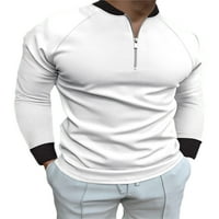 Groanlook Men Polo majica s dugim rukavima T majice Jednobojna majica majica Ležerna bluza Crew Bluza Crna 2xL
