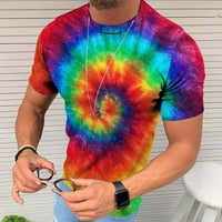 Yunmic košulje za čišćenje ljeta Muška unizna dnevna majica 3D ispis grafički ispis Tie-dye Ispis kratkih rukava na vrhu casual bluza