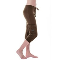 Capris pantalone za žene Ležerne prilike ljetno čišćenje Jesenske žene vježbanje gamaše Stretch tipke za struk Pocket Yoga teretana žetvene hlače za hlače za žene za prodaju