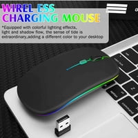 2.4GHz i Bluetooth miš, punjivi bežični miš za Y9A Bluetooth bežični miš za laptop MAC računarsku tablet Android RGB LED teal