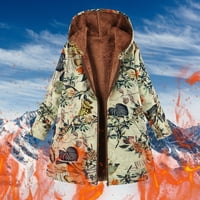 Ženski zimski kaput Plus Veličina dnevnog kaputa Vintage zgušnjava odjeća od koljena na sredini kapuljača