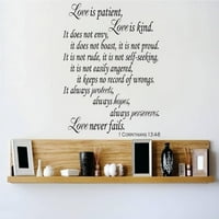 Nove ideje za zid ljubav je pacijent ljubav je ljubazna što ne zavidi, ne može se pohvaliti, nije ponosna ponuda 18x18