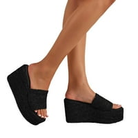 Nova ležerna papučica dama sa kvadratnom glavom izdubljene dame Ženske žene plaža Flip flops ravne sandale