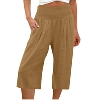 SIMPLMASYGENI Ženske hlače plus veličine pantalone Labave hlače za noge visoke struke ravne hlače casual pantalone