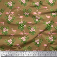Tropički listovi od poliestera za soimoi poliester, cvjetni i flamingo ptica za štampanje tkanine sa