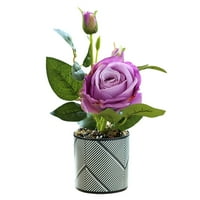 Umjetno ružino cvijeće u loncu lažne biljke udružene kućne sobe stol vrtni dekor