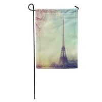 Weepial View of Paris Cityscape Eiffelov toranj na zalasku sunca Vintage obojena ljubav i putni vrtna