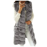 Žene kapute jakne na klirensu zimski kaputi Žene FOUR LONG prsluk bez rukava bez rukava za toplu jakna kaput smanjuje se