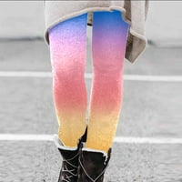 Wendunide Tajice za žene Žene Jesen Zima Skinny Ležerne prilike gradijent boje Ispis Niske struke RL2