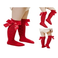 Cathery Toddler Djevojke Djevojke Klee High Čajke Slatke ruffled naklonjene čarape Bow pletit Dugo čarape Školska uniforma