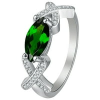 Heiheiup Eye Dame Kombinacije konjski modni dijamant personalizirani Zircon Intelline prstenovi prstenovi