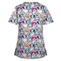 Ženske vrhove Ženska bluza s kratkim rukavima Grafički radne odjeće Printings Modni okrugli dekolte