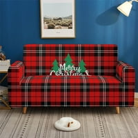 Xmas Sofa Cover Elk Ispisani namještaj za zaštitu nameštaja Stretch Lagan božićni klizač bez klizanja elastična fleksibilnost komforno drvo ispisa