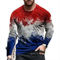Puntoco Plus veličine Clearence Muškarci dugih rukava Štampanje pulover T majica Bluza crvena 16