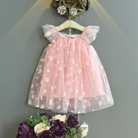 MyBeauty Girls Haljina cvjetna ispisa Bezbedna odjeća Dječja leteća rukava neto haljina od pređe za