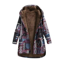Zimski kaputi sa kapuljačom za žene od vune ekstremne hladne vremenske obloge Termički teški krzneni jakne