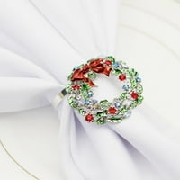 Heiheiup salveći božićni prsten Garland Dekoracija ubrus Creative Party Spremište Srebrni doručke Boxwood