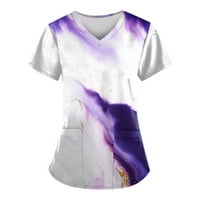 Ženski bluze V-izrez Seksi bluza Grafički print ženske plus košulje kratki rukav ljetni vrhovi bijeli