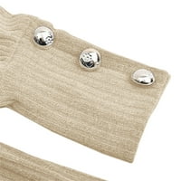 Hupta džemperi za žene modni ženski luk ovratnik čvrsti gumbi rukav rukav pleteni duks topli vrh