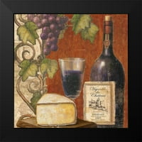 Degustacija vina i sira Crni moderni uokvireni muzej umjetnički print pod nazivom - Studio za licenciranje