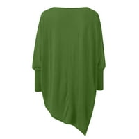 Cuoff bluze za žene modni jesen i zimski pulover dugih rukava Ležerne prilike na vrhu Green M
