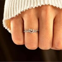 Duhgbne Fashion Love Ring Srebrni prsten slatka ljubavna cvijeća majka kćer zvona za rođendan za kćer