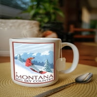 FL OZ Keramička krigla, Montana, Big Sky Country, Snowboarder, Perilica posuđa i mikrovalna pećnica