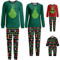 Stripes Božićne pidžame za porodice Once Onceeries Pamuk Christmas PJ-ov crtani PJS set veličina djece-djece-odrasli-psi, uniseks
