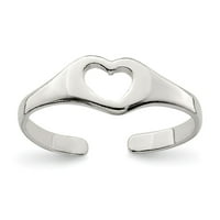Bijeli sterling srebrni prsten za prste srce, veličina 5