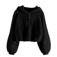 Dječji djevojkov runo dugački toplo labav gumb dolje pulover Sherpa jakna gornji kaput Djevojačka odjeća