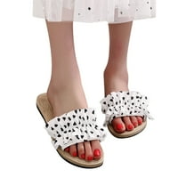 Ženske papuče modne proljeće i ljetne casual sandale ravne plaže Ženske papuče cipele za žene tkanine bijele 40