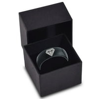 Volfram Diamond Gemstone Adamantine Isometrijski kristalni prsten Muškarci Muškarci Žene Udobnost Fit Black Dome Polirano