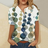 Žene ljetne casual modne pamučne posteljine tiskane ženske majice kratkih rukava na prvom mjestu XL
